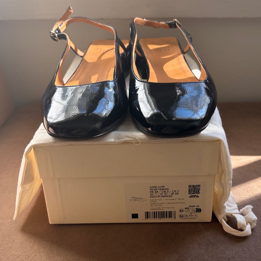 Sezane Livie Babies Patent Black - Size 7 (38) - Picture 5 of 5